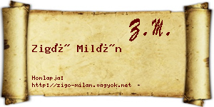 Zigó Milán névjegykártya
